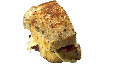 A rotating Reuben sandwich